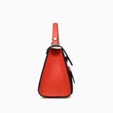 Borsa luna in pelle - corallo rosso