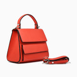 Borsa luna in pelle - corallo rosso