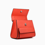 Borsa luna in pelle - corallo rosso