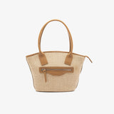Borsa classic pape in paglia rafia - cammello