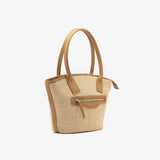 Borsa classic pape in paglia rafia - cammello