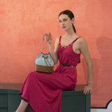 Secchiello pape in paglia rafia - azzurro