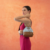 Secchiello pape in paglia rafia - azzurro