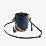 Secchiello piccolo in pelle - blu