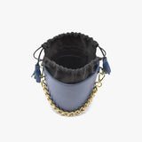 Secchiello piccolo in pelle - blu