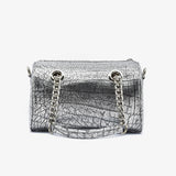 Borsa laminata in pelle - grigio