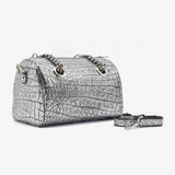 Borsa laminata in pelle - grigio