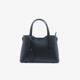 Borsa a mano da donna in vera pelle con tracolla nero