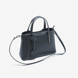 Borsa a mano da donna in vera pelle con tracolla nero