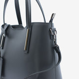 Borsa a mano da donna in vera pelle con tracolla nero