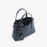 Borsa a mano da donna in vera pelle con tracolla nero