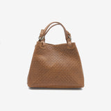 Borsa a mano da donna in vera pelle cammello con tracolla