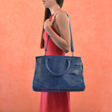 Borsa morbida in pelle - blu