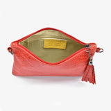 Pochette python in pelle - rosso