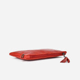 Pochette python in pelle - rosso