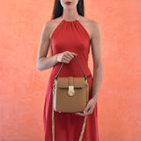 Borsa rita in pelle - cammello