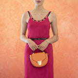 Borsa saddle in pelle - arancione