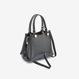 Borsa Scudo in pelle - nero