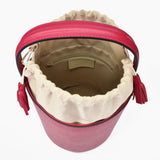 Secchiello grande in pelle - porpora