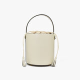 Large leather bucket - cream