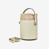 Large leather bucket - cream