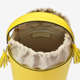 Große Beuteltasche aus Leder - Gelb