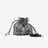 Secchiello morbido in pelle - grigio roccia