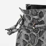 Secchiello morbido in pelle - grigio roccia