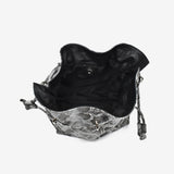 Secchiello morbido in pelle - grigio roccia