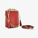 Secchiello piccolo in pelle - rosso