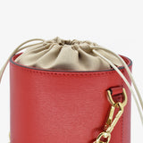 Secchiello piccolo in pelle - rosso