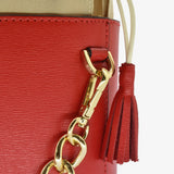 Secchiello piccolo in pelle - rosso