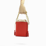 Secchiello piccolo in pelle - rosso