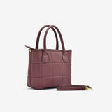 Square leather bag - plum