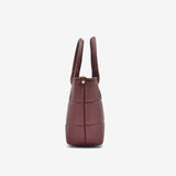 Square leather bag - plum