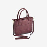 Square leather bag - plum