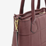 Square leather bag - plum