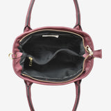 Square leather bag - plum