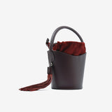 Secchiello Vera in pelle - bordeaux