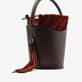 Secchiello Vera in pelle - bordeaux