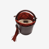 Secchiello Vera in pelle - bordeaux