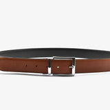 Cintura double face in pelle - nero