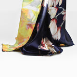 Foulard blu Magnolia in seta