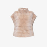 Gilet bomber in visone - rosa