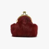 Portamonete Circle in visone - bordeaux