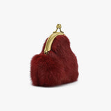 Portamonete Circle in visone - bordeaux