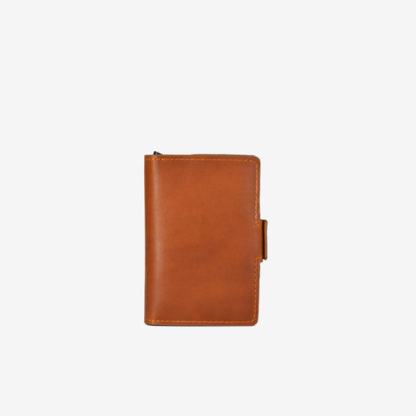 Portacarte mini wallet in pelle - cuoio