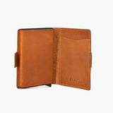 Portacarte mini wallet in pelle - cuoio