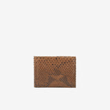 Portafoglio tri-fold in pitone - marrone