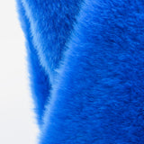 Sciarpa morbida da donna in pelliccia ecologica sintetica blu